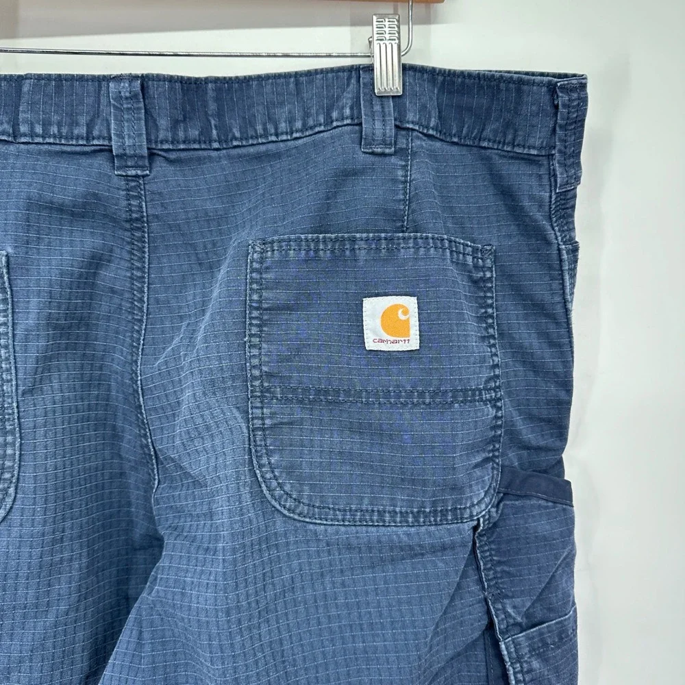 Carhartt Force Men's Navy Blue Ripstop Cargo Work Pants 40x30 Straight‎ Leg